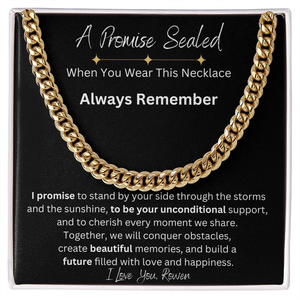 1 Year Anniversary Gift For Boyfriend, Long Distance Relationship Personalized Gift For Boyfriend, Cuban Link, One Year Anniversary Gift, Newly Wed Gift Black