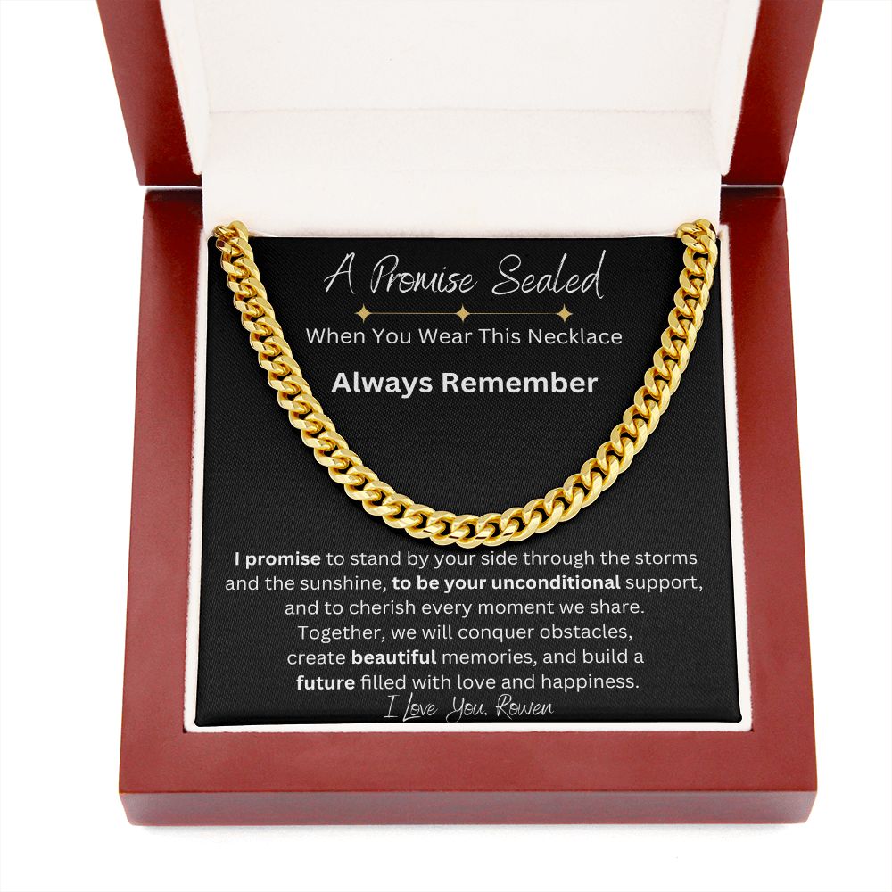 1 Year Anniversary Gift For Boyfriend, Long Distance Relationship Personalized Gift For Boyfriend, Cuban Link, One Year Anniversary Gift, Newly Wed Gift Black
