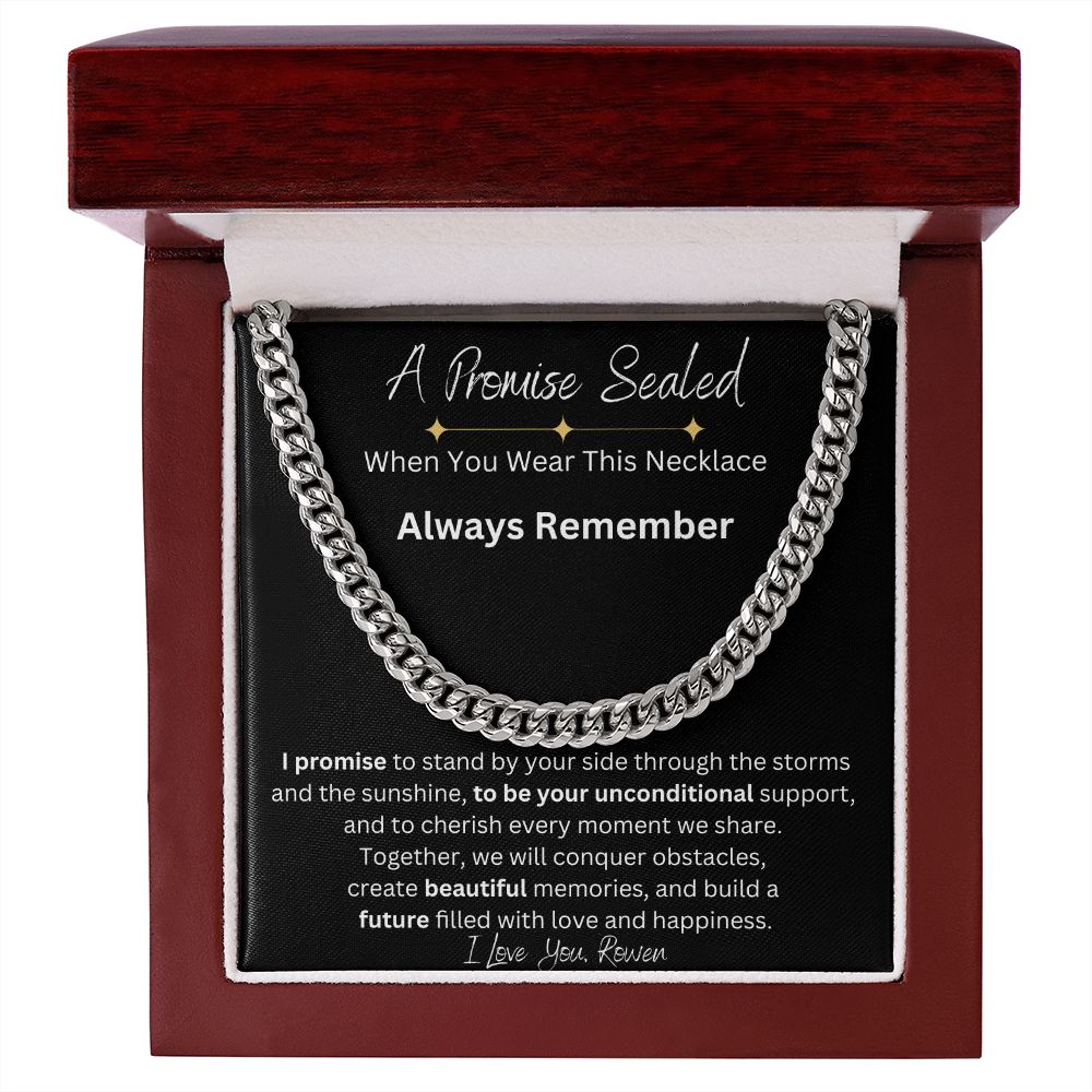 1 Year Anniversary Gift For Boyfriend, Long Distance Relationship Personalized Gift For Boyfriend, Cuban Link, One Year Anniversary Gift, Newly Wed Gift Black
