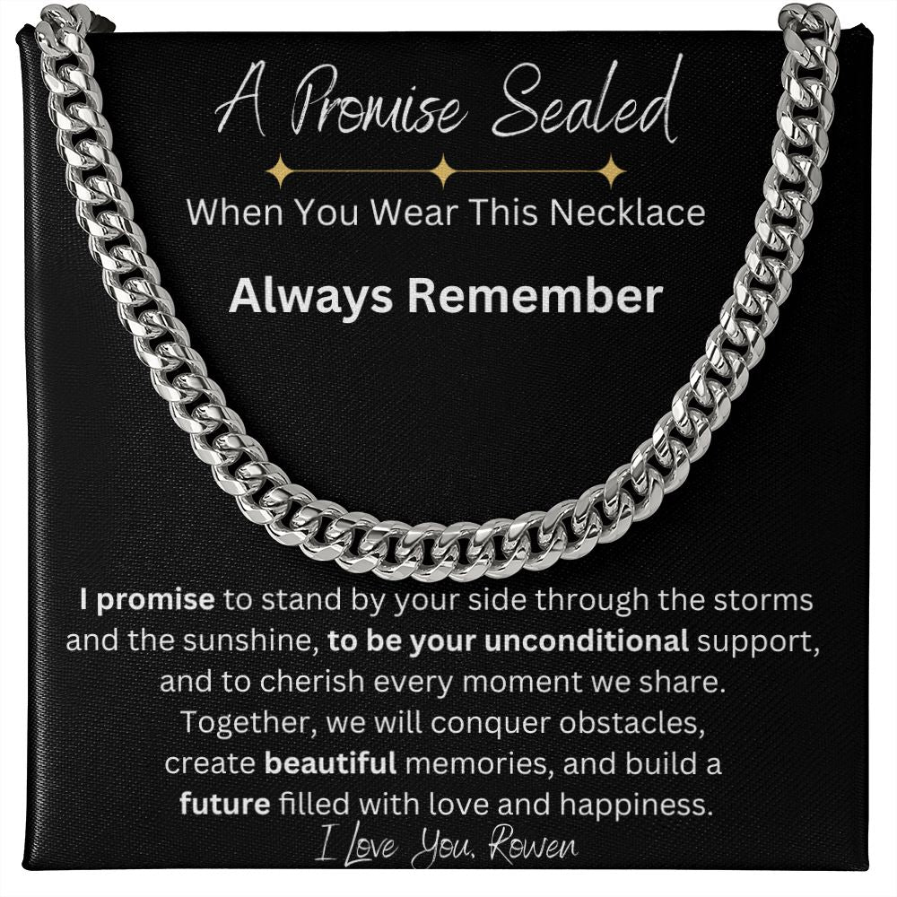 1 Year Anniversary Gift For Boyfriend, Long Distance Relationship Personalized Gift For Boyfriend, Cuban Link, One Year Anniversary Gift, Newly Wed Gift Black