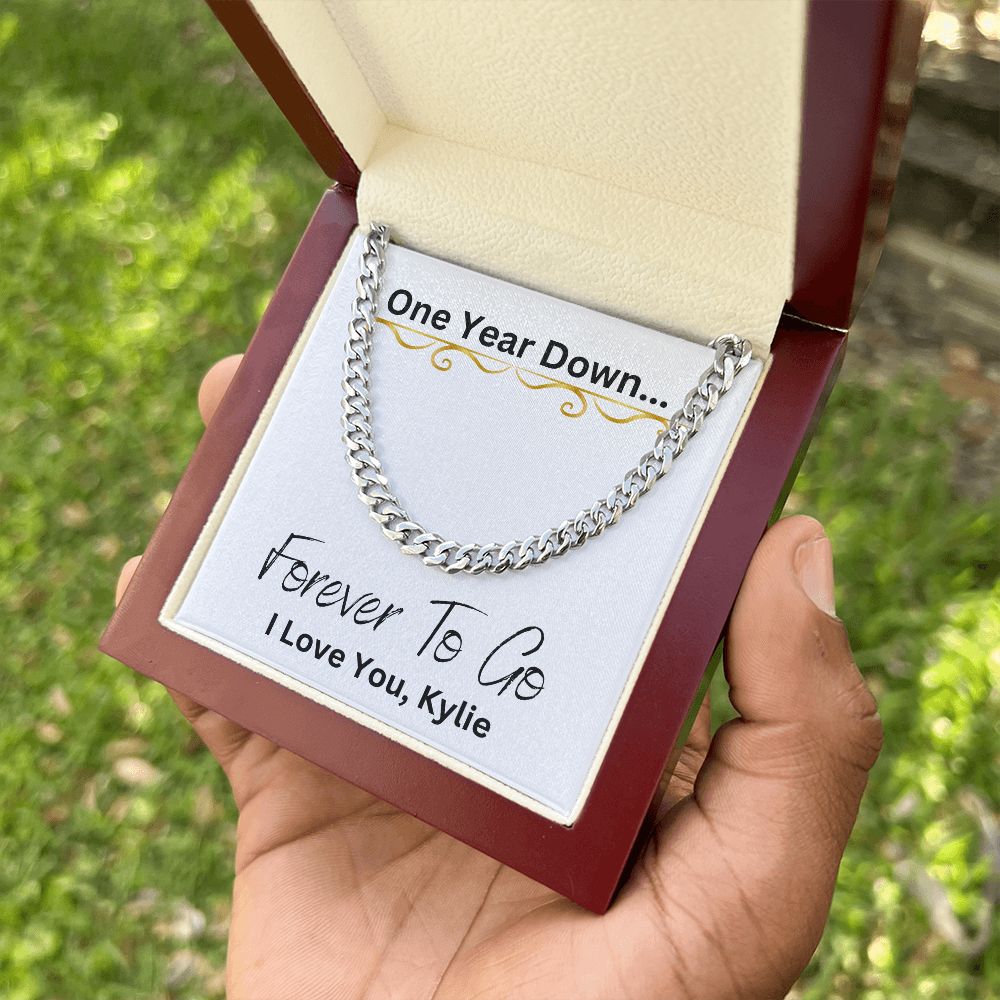 1 Year Anniversary Gift For Boyfriend, Long Distance Relationship Gift For Boyfriend, Cuban Link, One Year Anniversary Gift, Newly Wed Gift