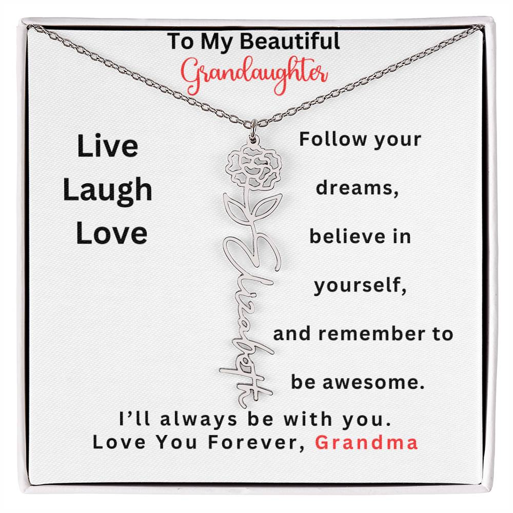 Birthflower Personalized Name Necklace