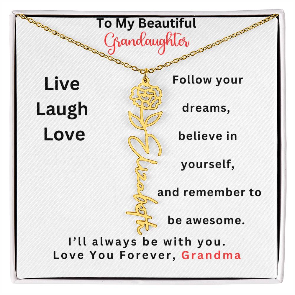 Birthflower Personalized Name Necklace