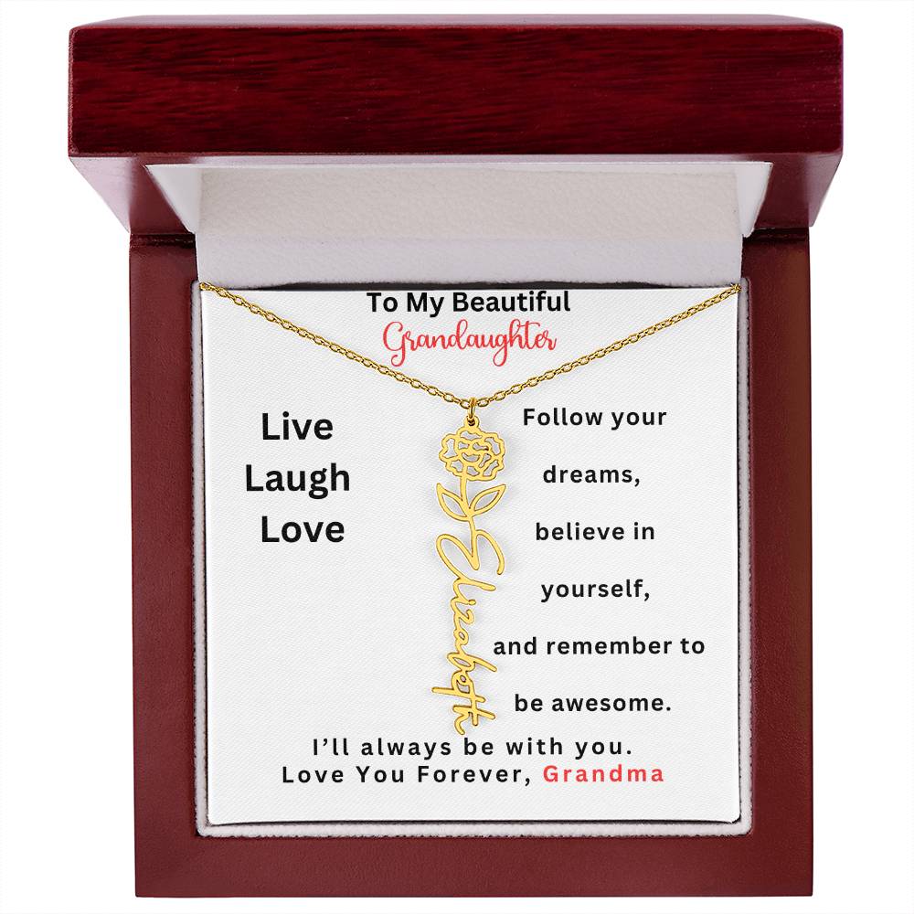 Birthflower Personalized Name Necklace