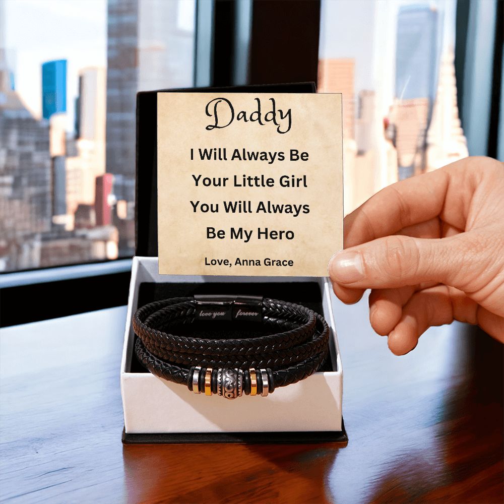 Gifts for Him | Gift for Dad | From Daughter | Bracelet for Men | Made for You | Personalized Birthday Gift | Vegan Leather Band