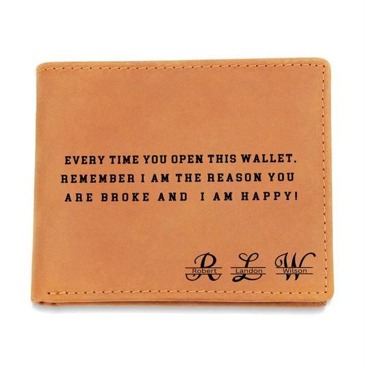 Mens Personalized Wallet Gift for Him, Groomsmen Gifts, Leather Gifts for Him, Anniversary Gift for Boyfriend, Gift for Husband, Father