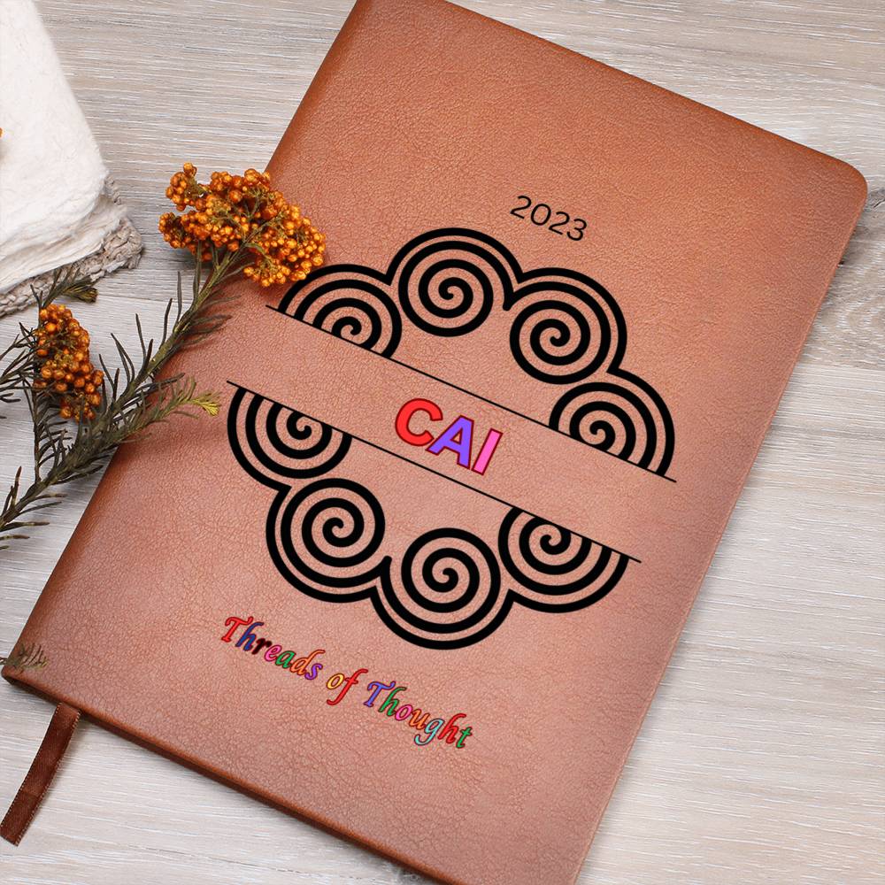 Peronalized Leather Journal, Hmong Inspired, Custom Name Gift, VeganHMONG JOURNAL PERSONALIZED THREADS OF THOUGHT WITH YEAR