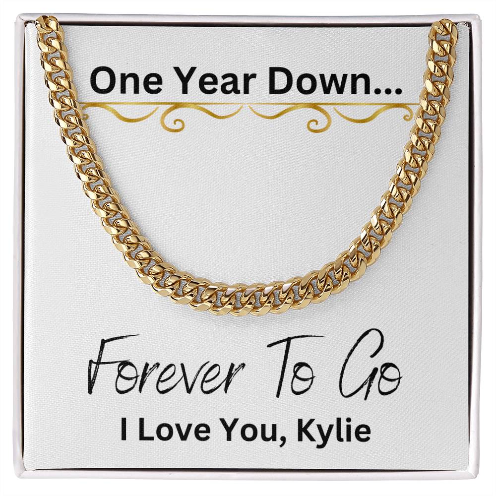 1 Year Anniversary Gift For Boyfriend, Long Distance Relationship Gift For Boyfriend, Cuban Link, One Year Anniversary Gift, Newly Wed Gift