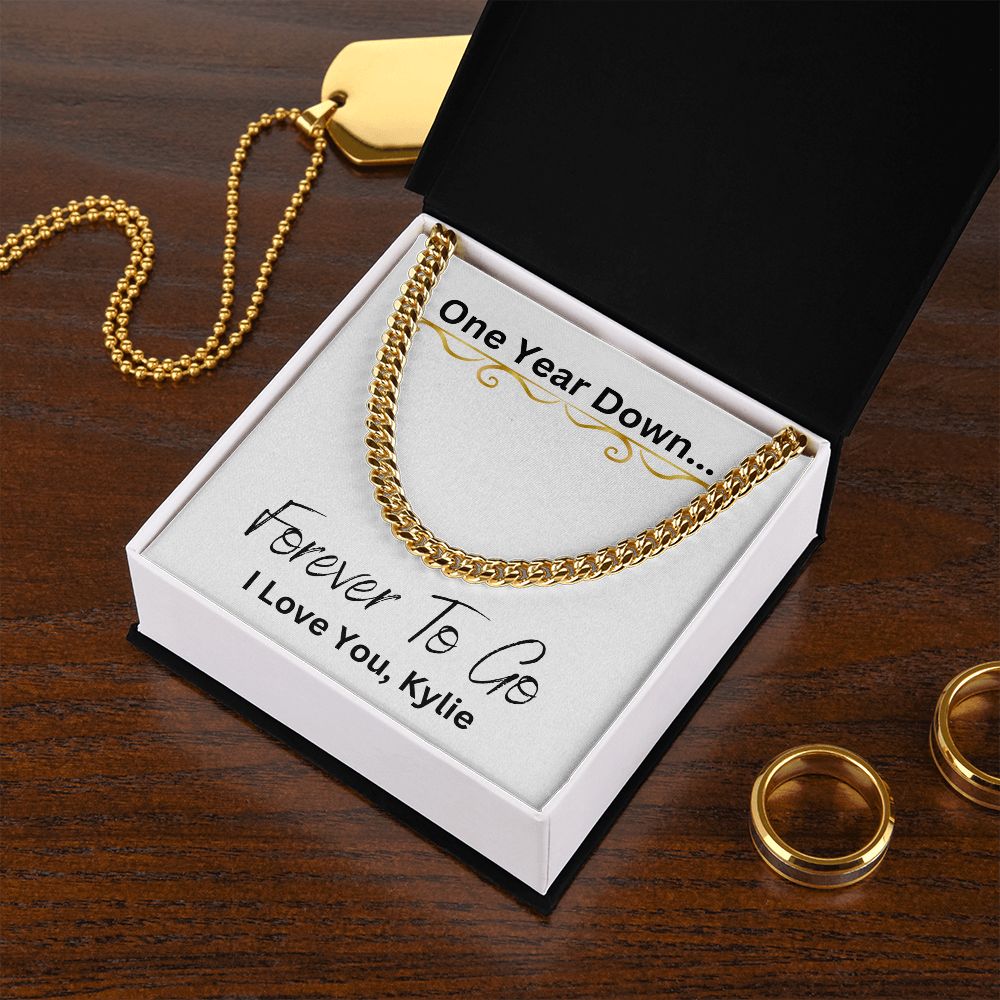 1 Year Anniversary Gift For Boyfriend, Long Distance Relationship Gift For Boyfriend, Cuban Link, One Year Anniversary Gift, Newly Wed Gift