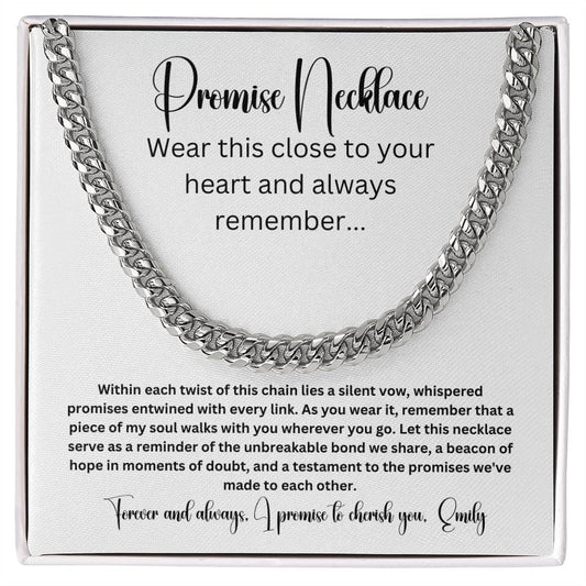 Promise Necklace for Boyfriend, Boyfriend Promise Necklace, Personalized Promise Necklace Gift for Him,  Anniversary Gift For Him, Boyfriend Promise Necklace Gift, Birthday Gift for Him, Gift for Him