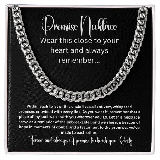 Promise Necklace for Boyfriend, Boyfriend Promise Necklace, Personalized Promise Necklace Gift for Him, Anniversary Gift For Him, Boyfriend Promise Necklace Gift, Birthday Gift for Him, Gift for Him