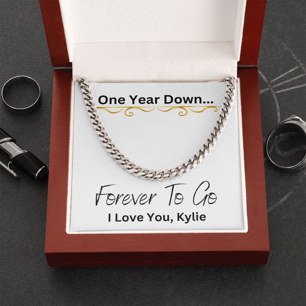 1 Year Anniversary Gift For Boyfriend, Long Distance Relationship Gift For Boyfriend, Cuban Link, One Year Anniversary Gift, Newly Wed Gift