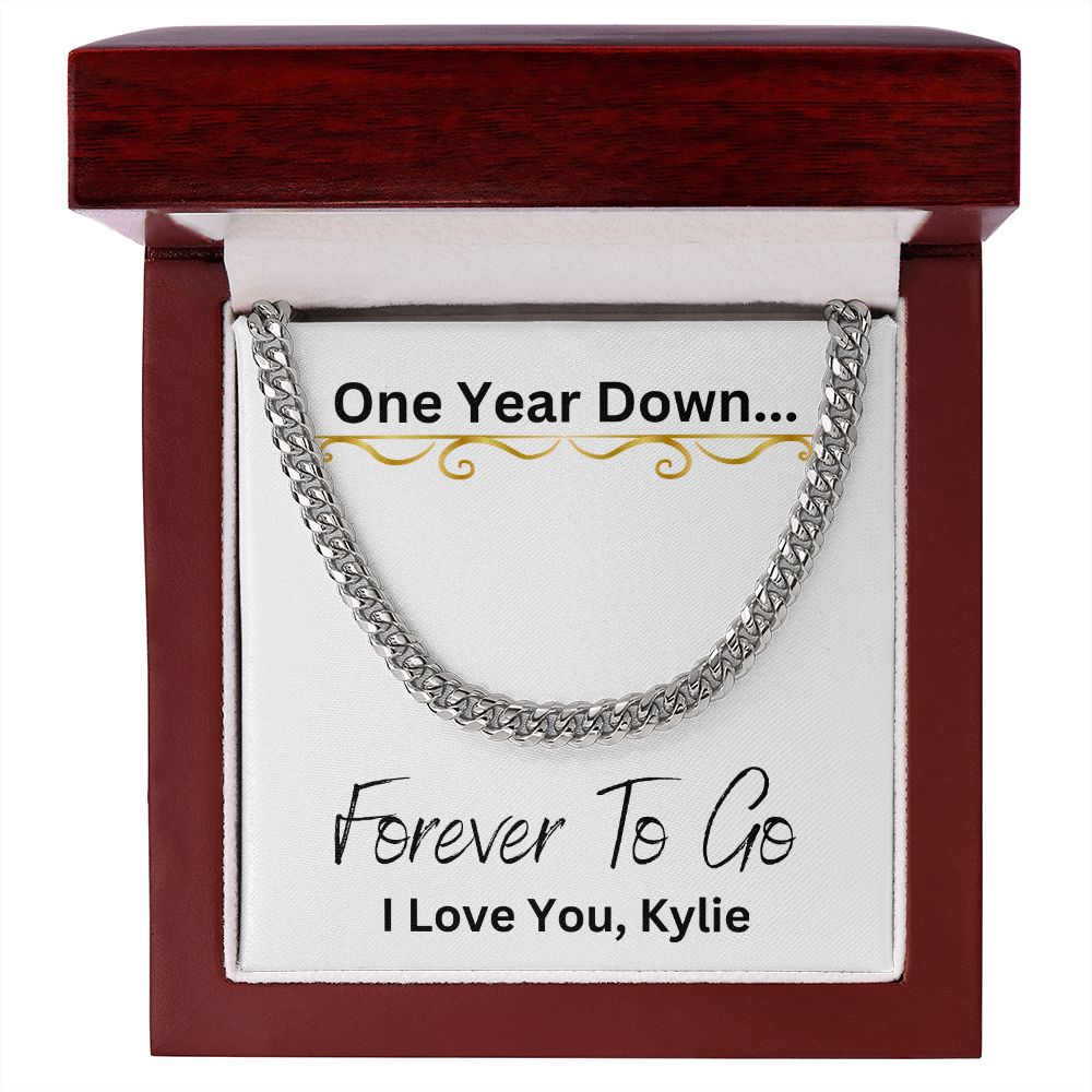 1 Year Anniversary Gift For Boyfriend, Long Distance Relationship Gift For Boyfriend, Cuban Link, One Year Anniversary Gift, Newly Wed Gift