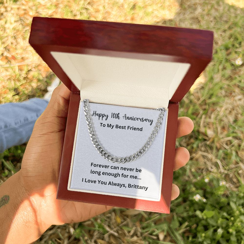 1 Year Anniversary Gift For Boyfriend, Future Husband Gift For Boyfriend, Cuban Link, One Year Anniversary Promise Gift, Personalized Newly Wed Gift,