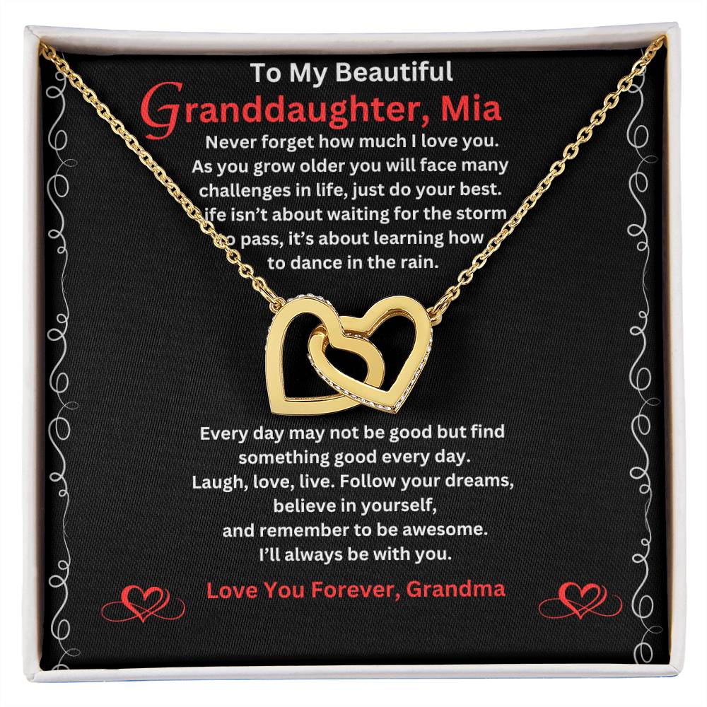 Personalized To My Granddaughter Gift from Grandma Heart Necklace 21st Birthday Gift