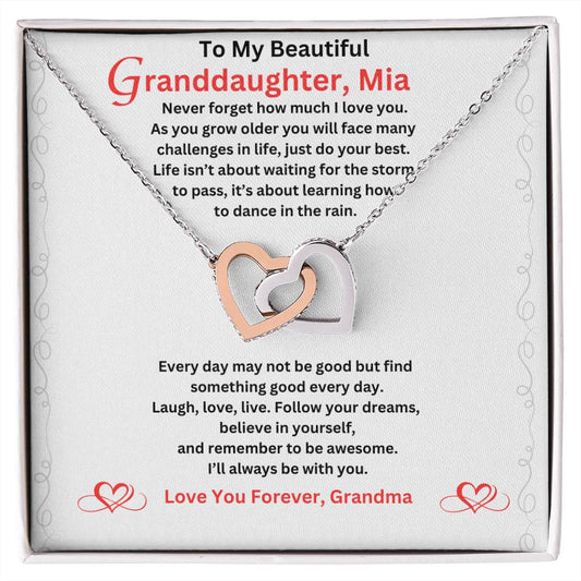 Personalized To My Granddaughter Gift from Grandma Heart Necklace 21st Birthday Gift