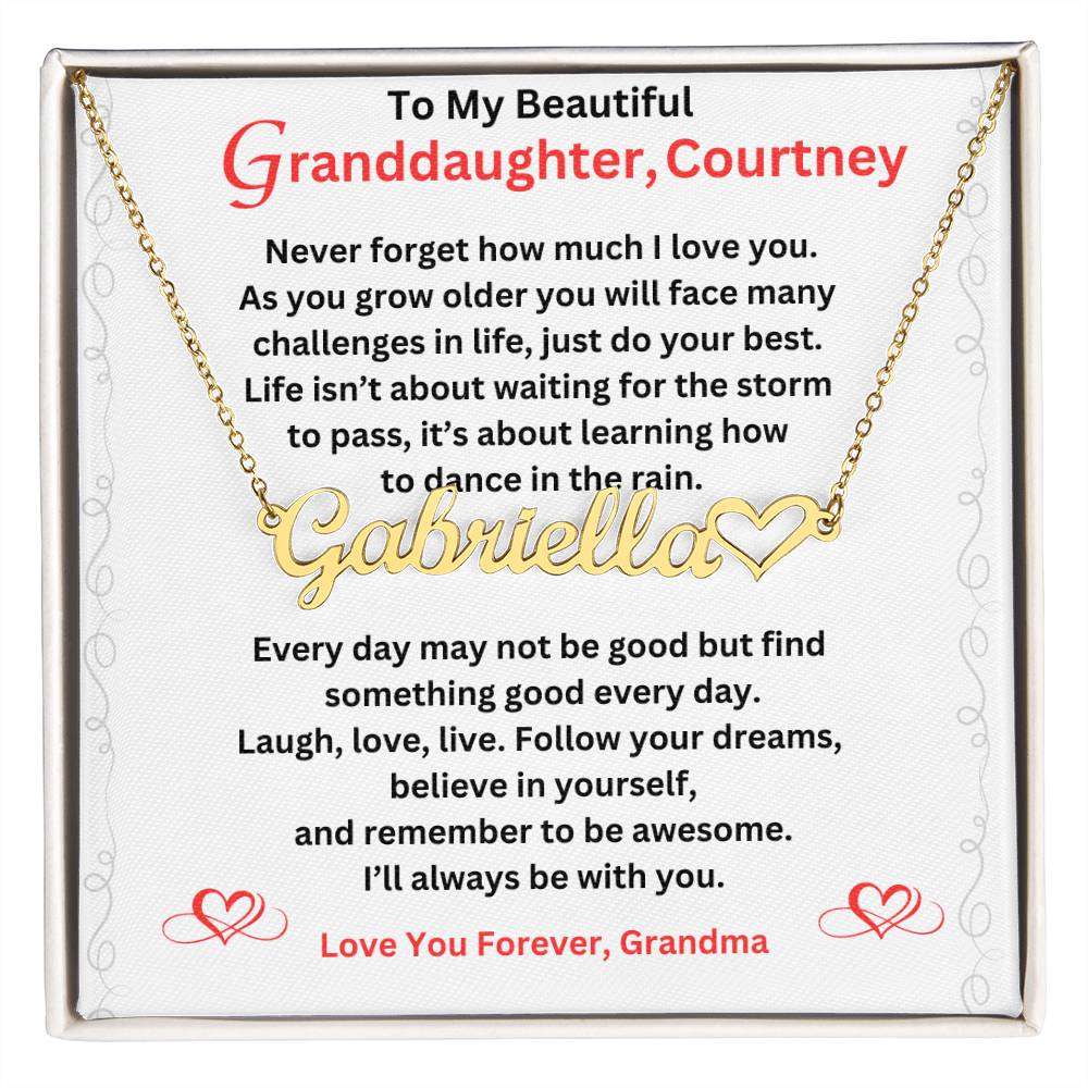 Personalized Name Necklace To My Granddaughter Gift from Grandma 21st Birthday Gift Wedding Gift from Grandmother