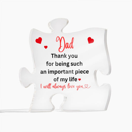 Gift for Dad | Engraved Acrylic Block Puzzle Dad Present | Cool Dad Presents from Daughter | Son | Mom | Heartwarming Dad Birthday Gift | Ideas