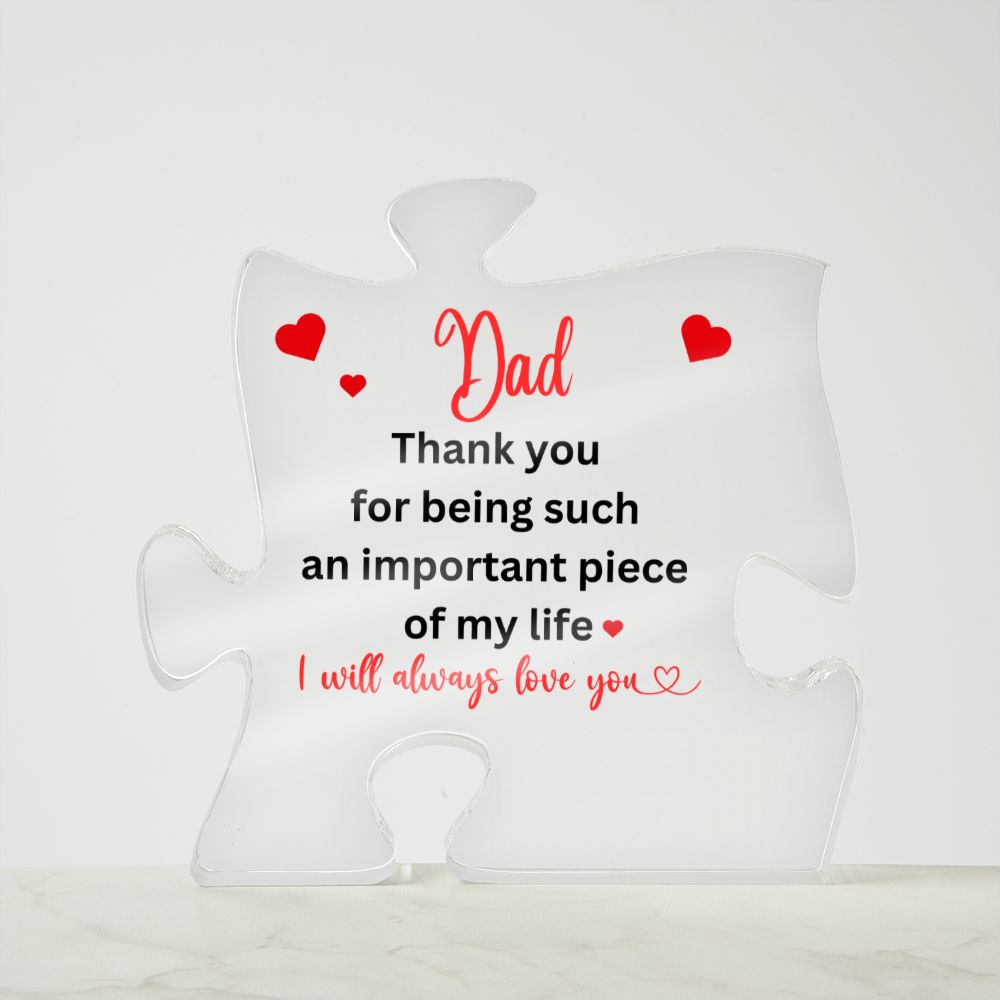 Gift for Dad | Engraved Acrylic Block Puzzle Dad Present | Cool Dad Presents from Daughter | Son | Mom | Heartwarming Dad Birthday Gift | Ideas