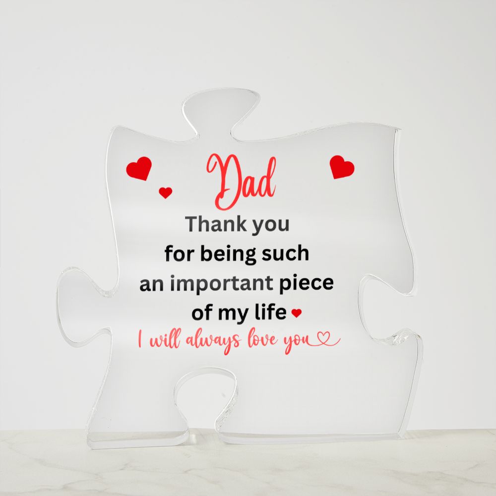 Gift for Dad | Engraved Acrylic Block Puzzle Dad Present | Cool Dad Presents from Daughter | Son | Mom | Heartwarming Dad Birthday Gift | Ideas