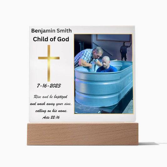 Personalized Baptism Gift with Photo