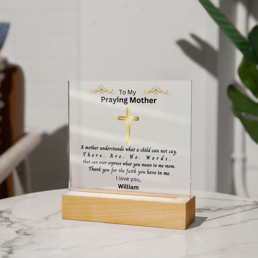 To Mother | From Son |  Personalized Custom | Praying Mother | Inspirational Message, Unique Mothers Day Gift