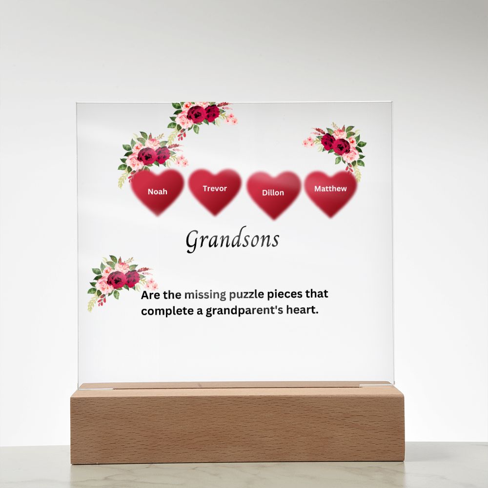 Personalized Plaque | Mother's Day Gift | Personalized Custom Name Gift | Personalized Gift For Her | Gifts For Her | Grandma Gift| Grandsons