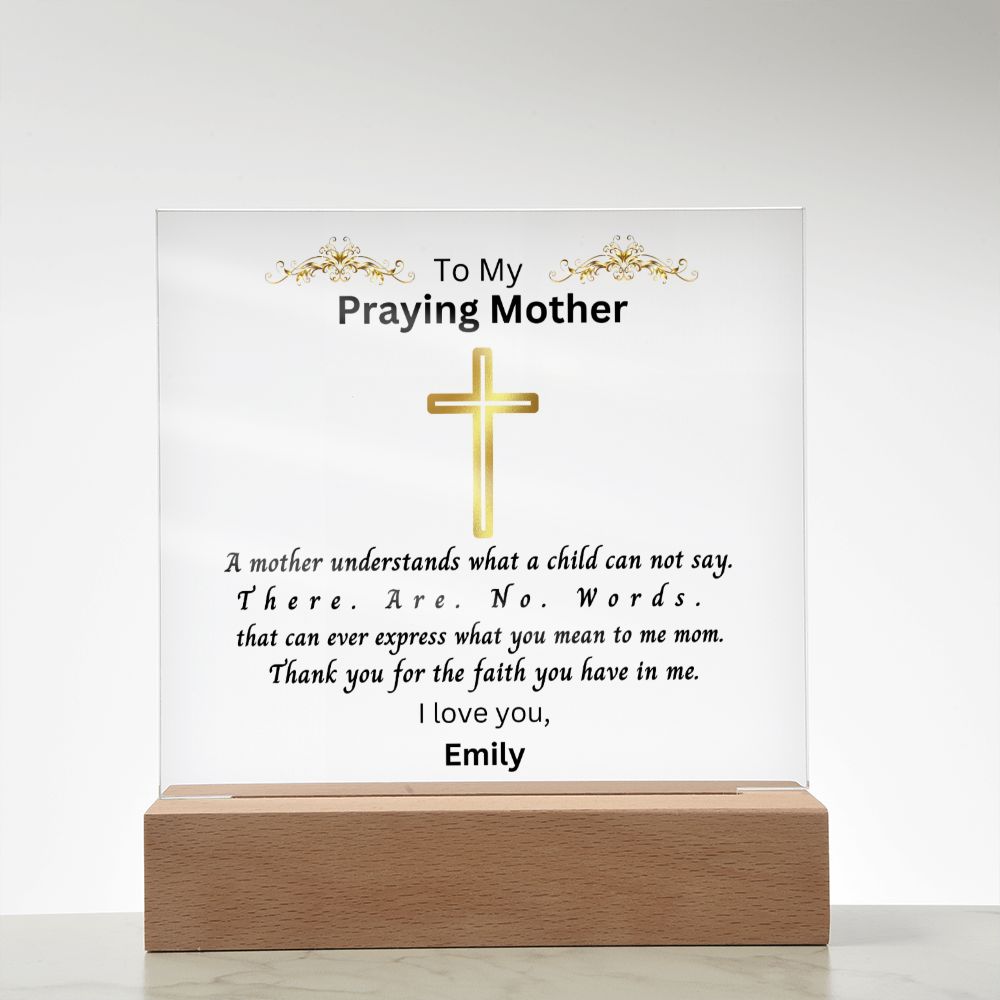 To Mother | From Daughter |  Personalized Custom | Praying Mother | Inspirational Message, Unique Mothers Day Gift