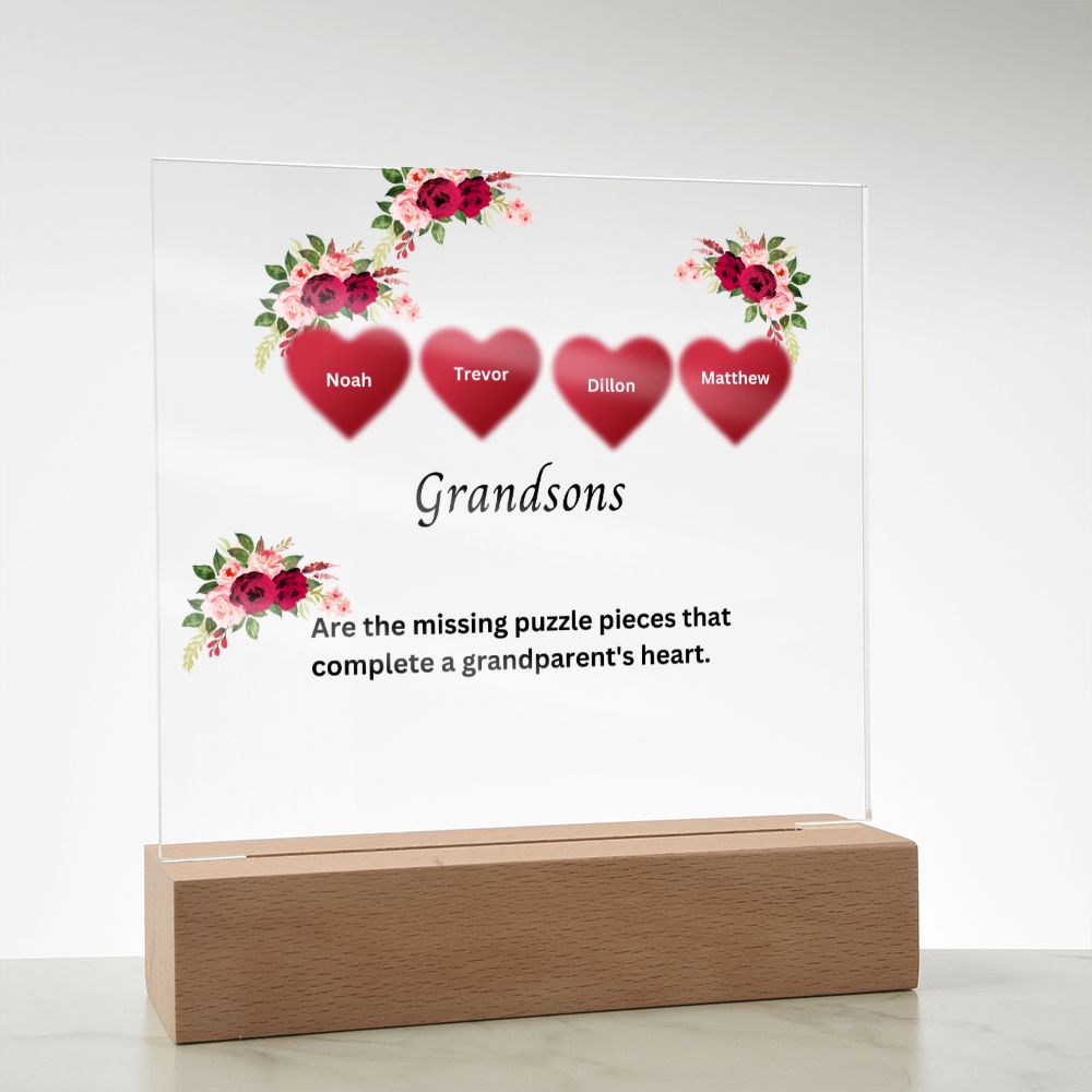 Personalized Plaque | Mother's Day Gift | Personalized Custom Name Gift | Personalized Gift For Her | Gifts For Her | Grandma Gift| Grandsons