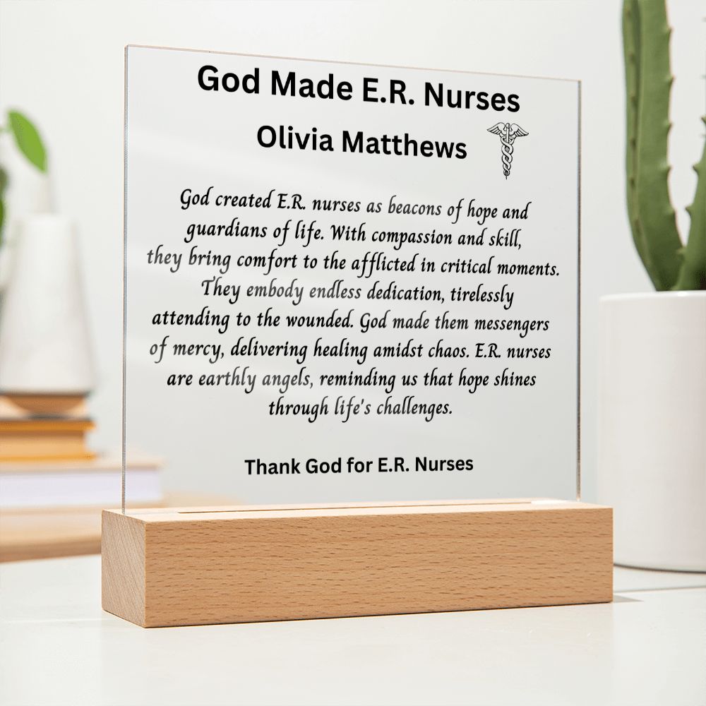 Nurse Gift for Graduation | Personalized Emergency Room Nurse Gift | Custom Name Gift