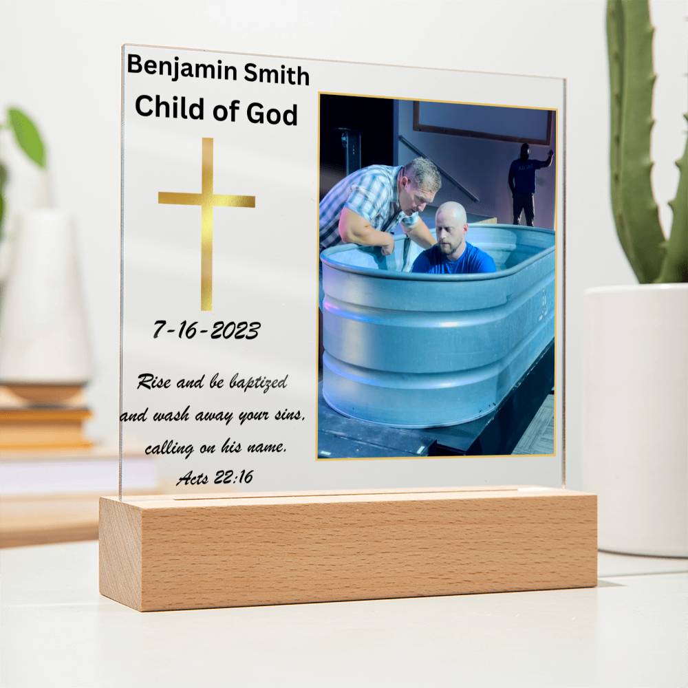 Personalized Baptism Gift with Photo