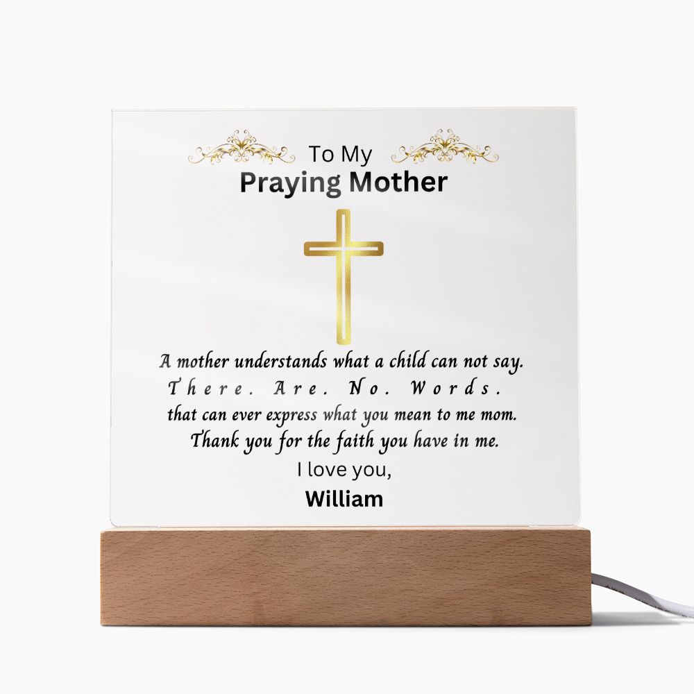 To Mother | From Son |  Personalized Custom | Praying Mother | Inspirational Message, Unique Mothers Day Gift