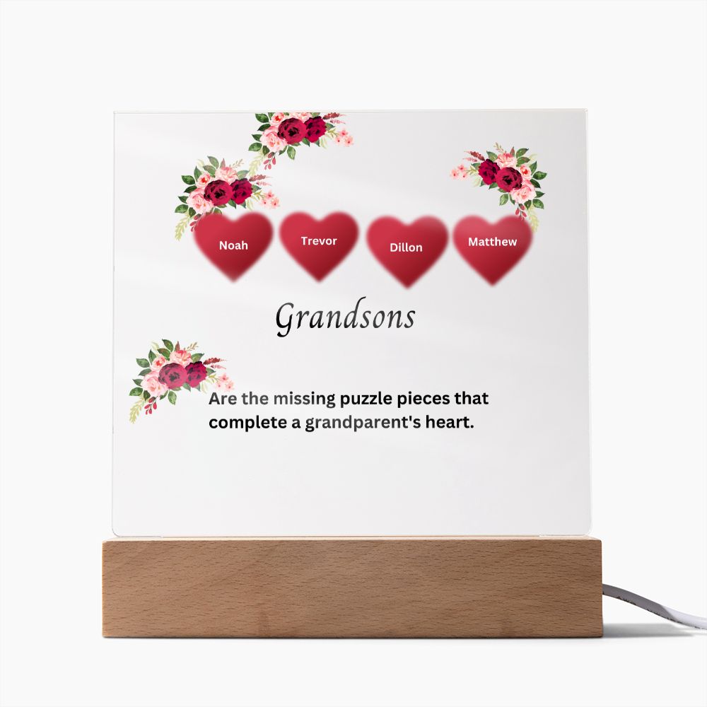 Personalized Plaque | Mother's Day Gift | Personalized Custom Name Gift | Personalized Gift For Her | Gifts For Her | Grandma Gift| Grandsons