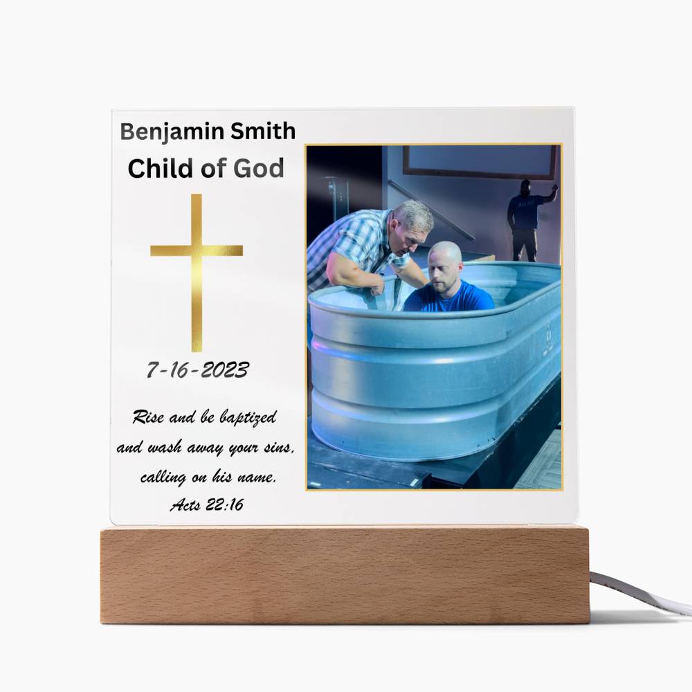 Personalized Baptism Gift with Photo