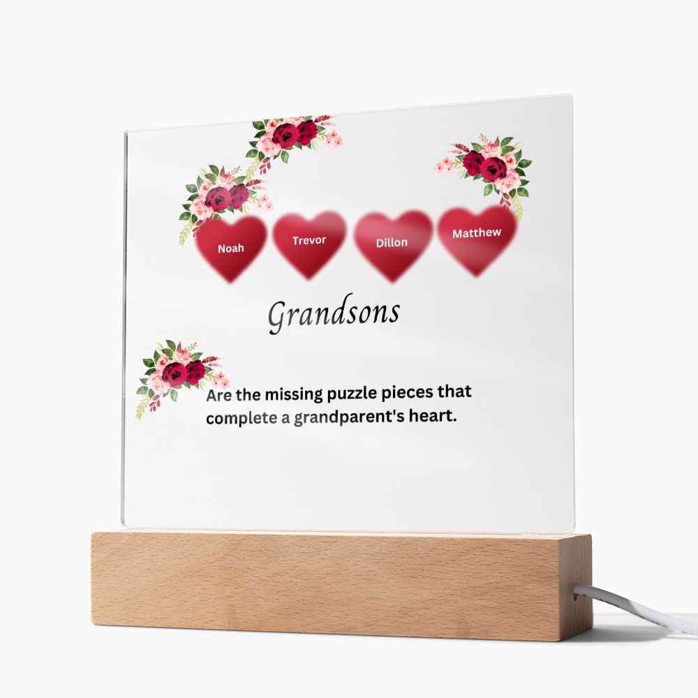 Personalized Plaque | Mother's Day Gift | Personalized Custom Name Gift | Personalized Gift For Her | Gifts For Her | Grandma Gift| Grandsons