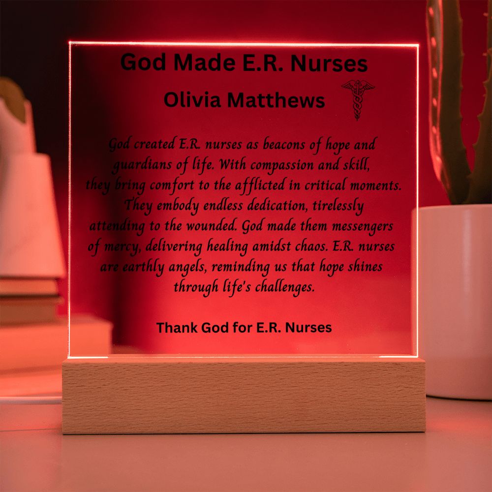 Nurse Gift for Graduation | Personalized Emergency Room Nurse Gift | Custom Name Gift