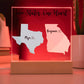 Couples Gift Personalized States Long Distance Relationship Penpal Gift Custom Arcrylic Plaque