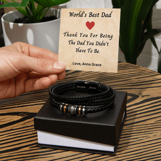 Gifts for Him | Gift for Dad | From Daughter | Bracelet for Men | Made for You | Personalized Birthday Gift | Vegan Leather Band