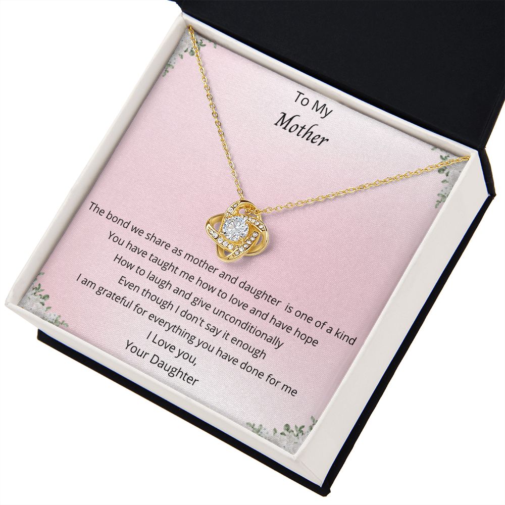 Mother Daughter Gift-Love Knot Necklace Gifts for Mother from Daughter