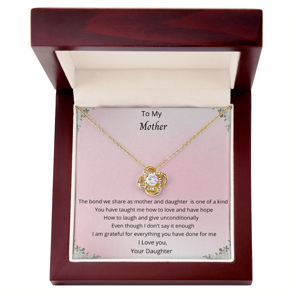 Mother Daughter Gift-Love Knot Necklace Gifts for Mother from Daughter