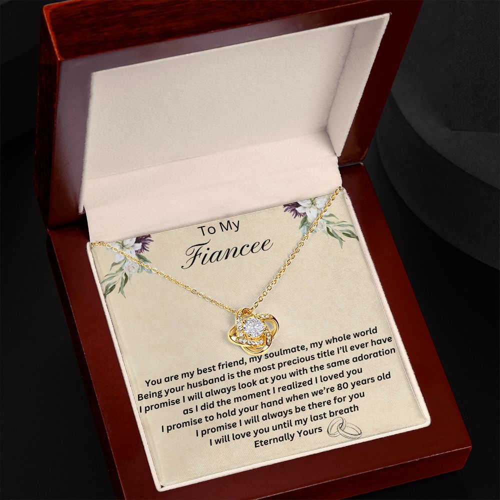 To My Fiancee Necklace for Women from Husband Future Wife Romantic Wedding Gifts Love Knot