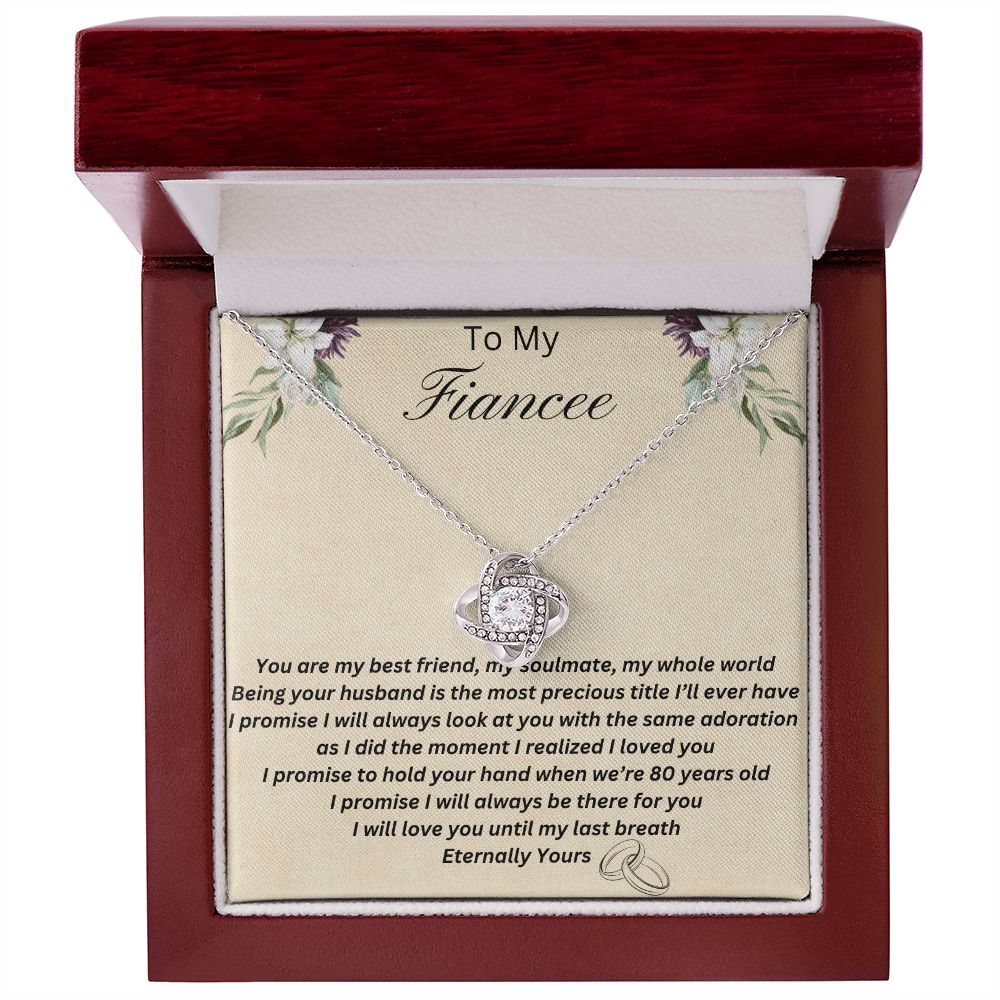 To My Fiancee Necklace for Women from Husband Future Wife Romantic Wedding Gifts Love Knot