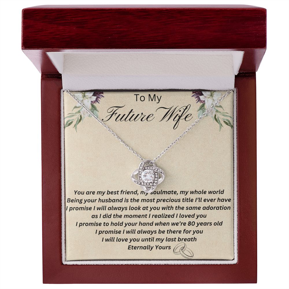 To My Future Wife Necklace for Women from Husband Future Wife Romantic Wedding Gifts Love Knot