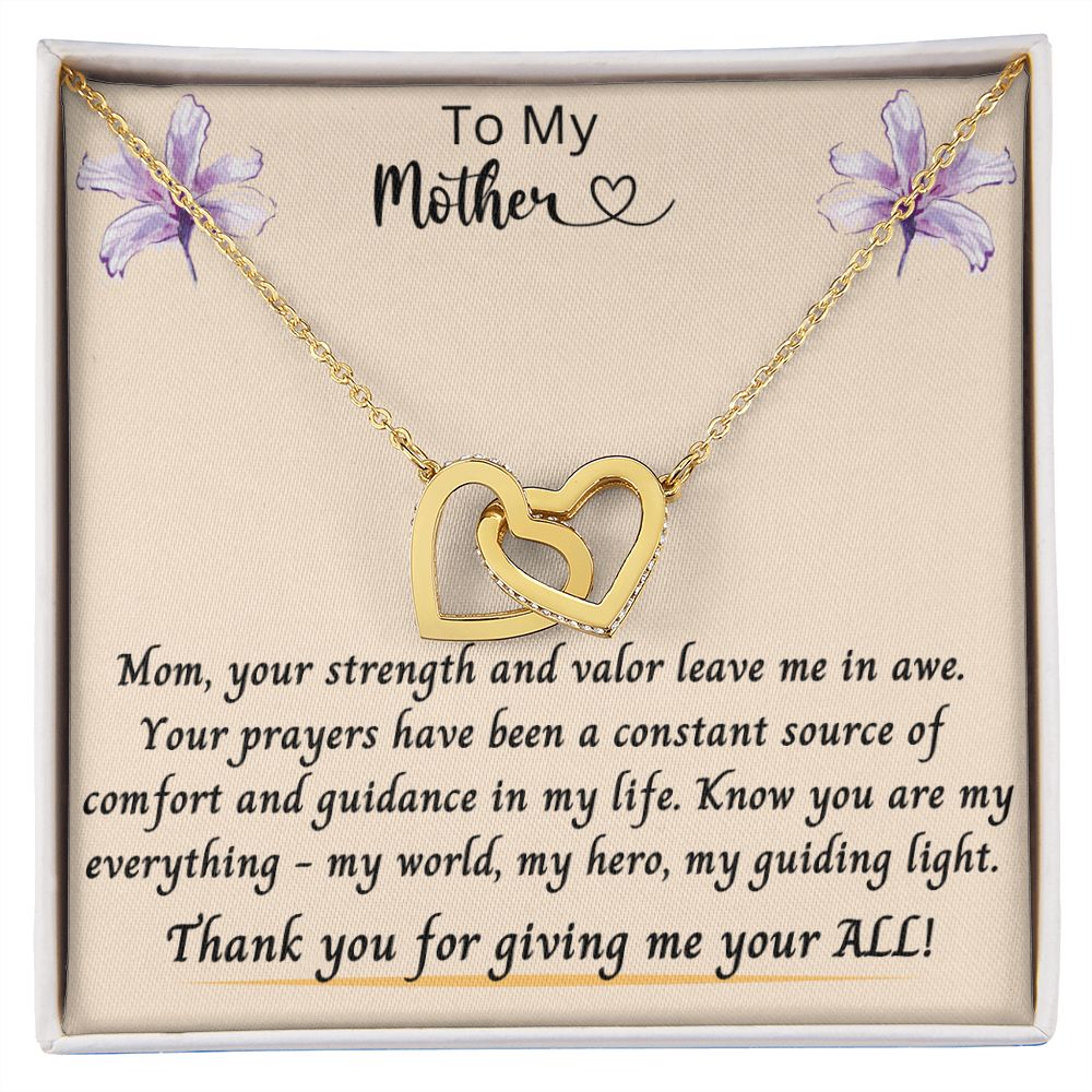 Gift for Mom | From Daughter, Meaningful Gift, Mom Gift from0 Son, Mothers Day Necklace, Quote Jewelry, Interlocking Hearts Necklace To My Mother