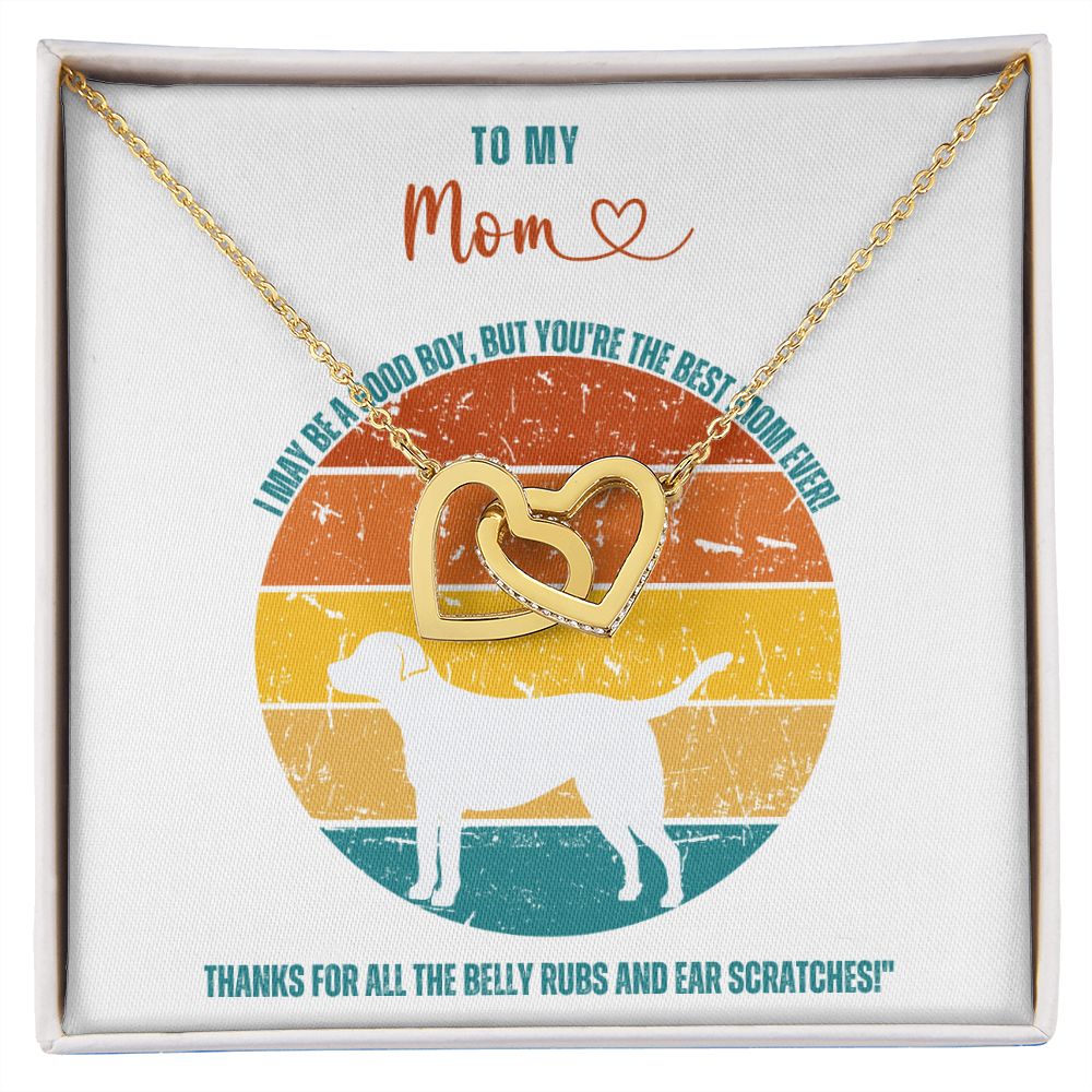 Dog Mom Gift from Dog for Women Dog Lover Gift Dog Mama Unique Gift from Canine Pet Interlocking Heart Necklace Dog Owner Lab Retriever