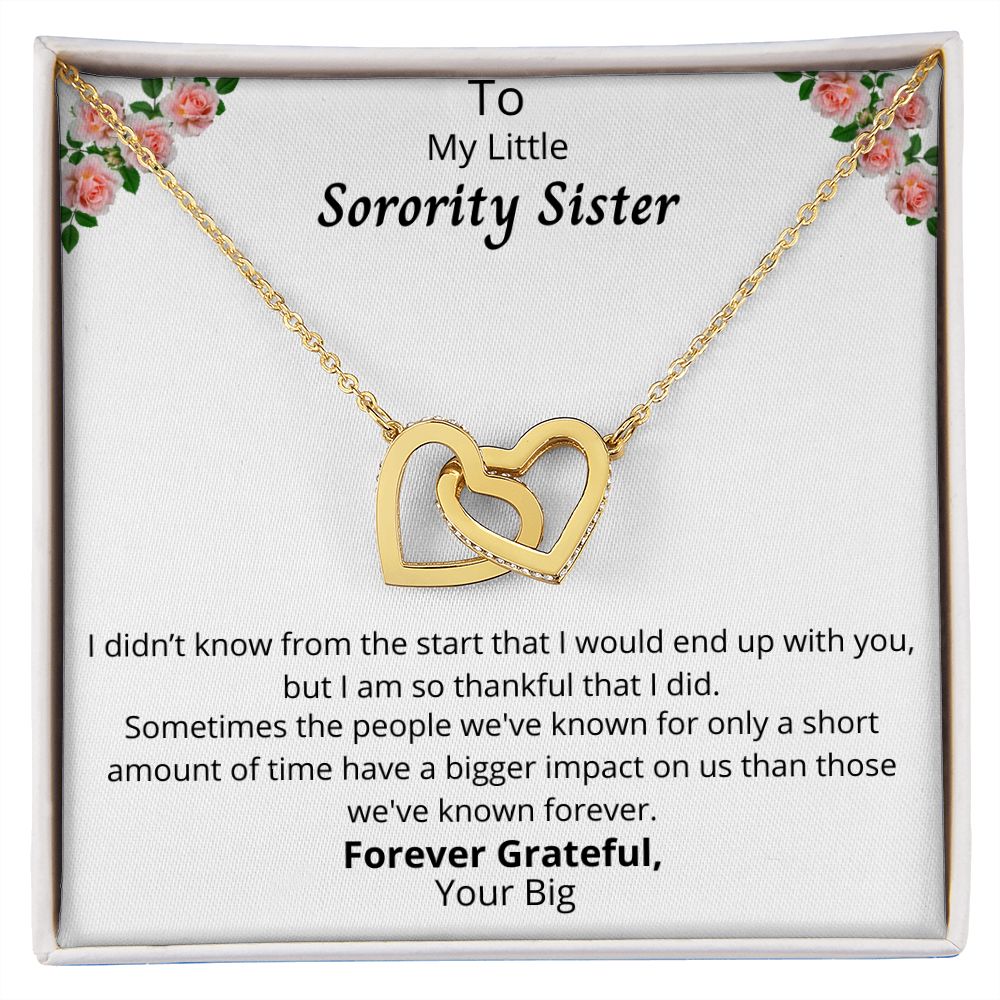 Sorority Sister Gifts for Little and Big-Interlocking Hearts Necklace