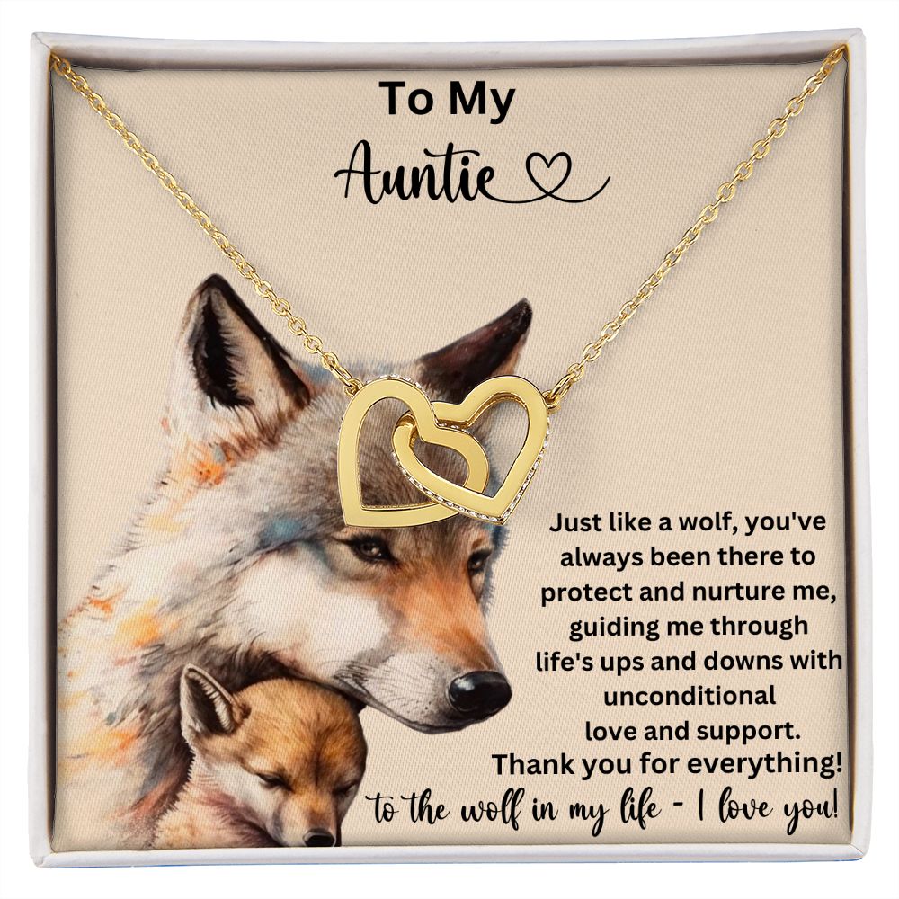 Aunt Gift | From Niece Best Aunt Ever Second Mother Special Auntie Birthday Gift Idea Mothers' Day Favorite Aunt Interlocking Heart Necklace