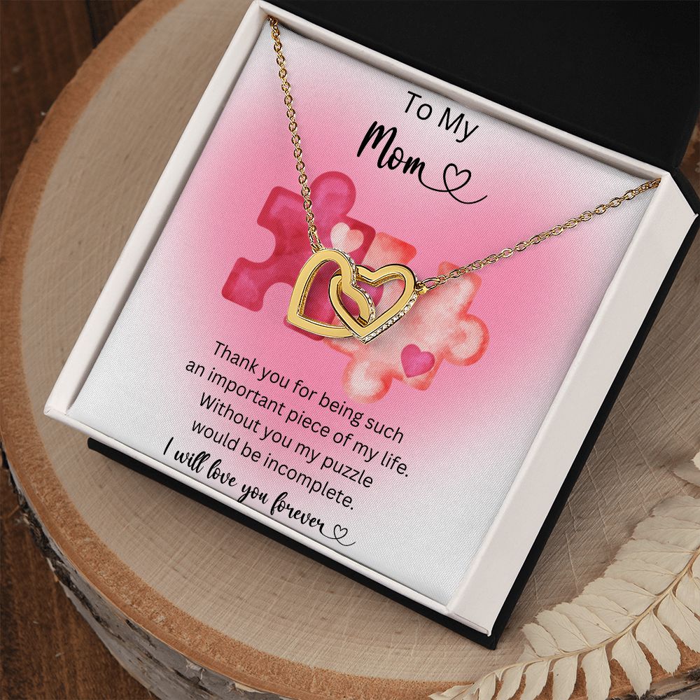 Mother's Day Gift from Daughter for Mother In Law from Daughter In Law Like a Second Mother Interlocking Hearts Necklace Gift for Mom