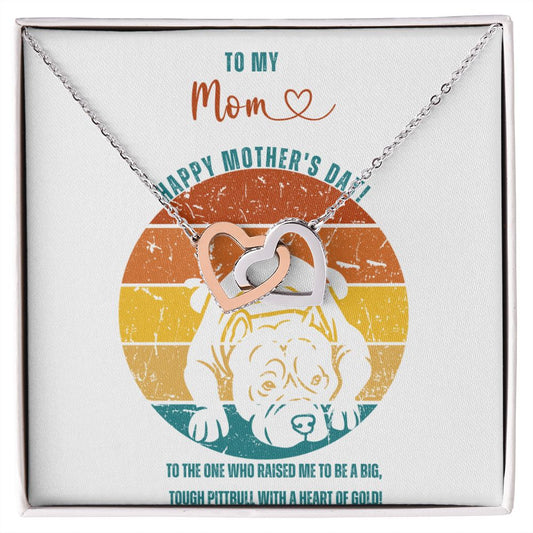 Dog Mom Gift from Dog for Women Dog Lover Gift Dog Mama Unique Gift from Canine Pet Interlocking Heart Necklace Dog Owner Pit Bulldog