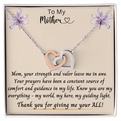 Gift for Mom | From Daughter, Meaningful Gift, Mom Gift from0 Son, Mothers Day Necklace, Quote Jewelry, Interlocking Hearts Necklace To My Mother